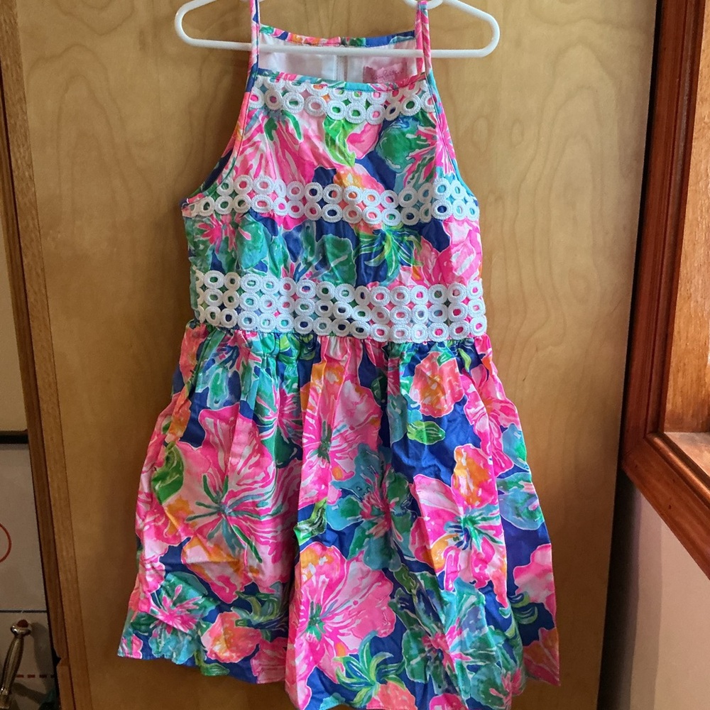 Lilly Pulitzer Pink and Blue Floral Kids Dress